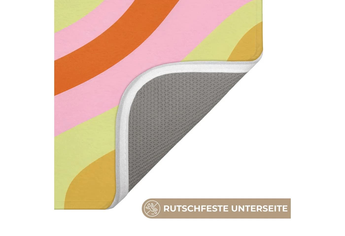 OnlyWow Badematte Linien Pastelltöne Rutschfest Polyester - Bild 3