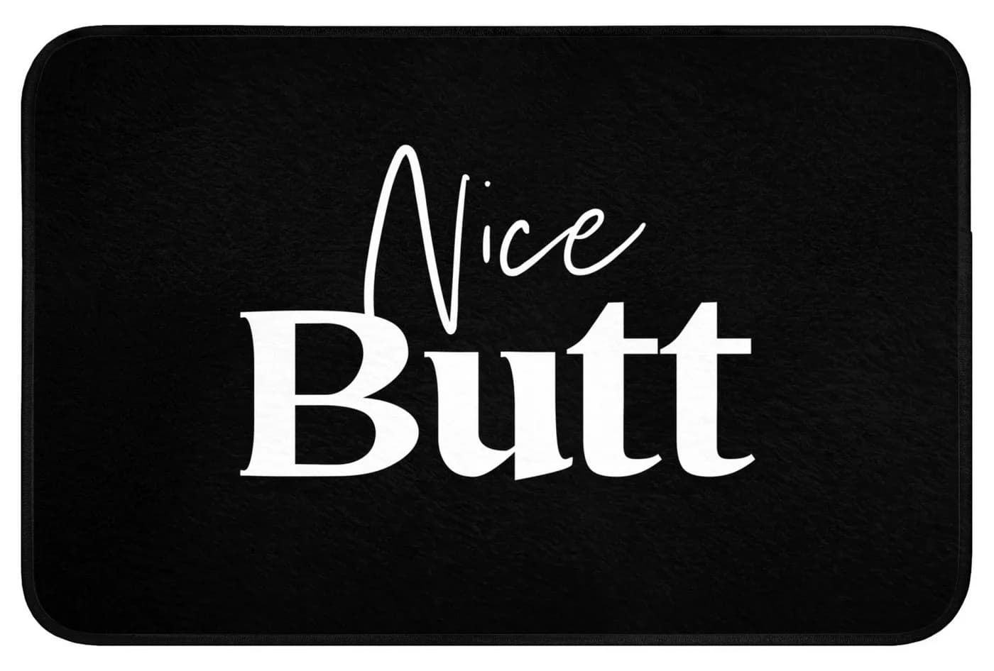OnlyWow Badematte Zitat "Nice butt" Schwarz Rutschfest - Bild 2