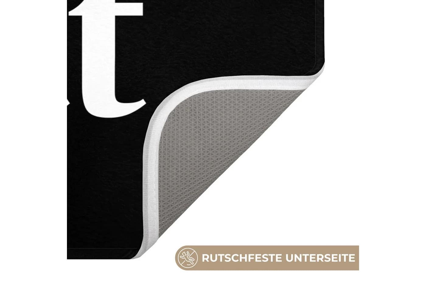 OnlyWow Badematte Zitat "Nice butt" Schwarz Rutschfest - Bild 3