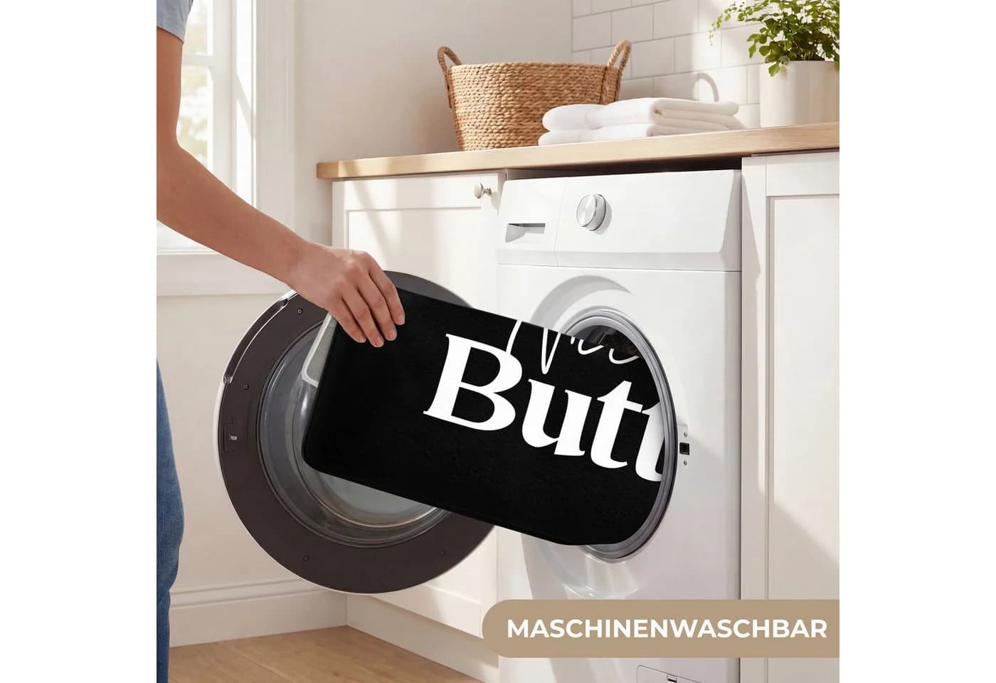 OnlyWow Badematte Zitat "Nice butt" Schwarz Rutschfest - Bild 5