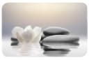 OnlyWow Badematte Steine Lotus Weiß Rutschfest Memory-Foam Bild 2