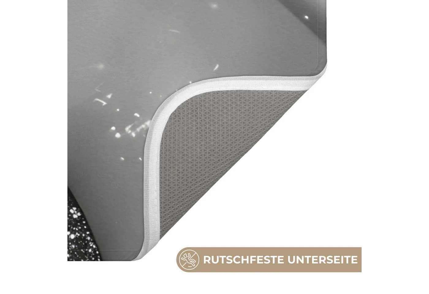 OnlyWow Badematte Schwarz/Weiß Glitzer Rutschfest Memory-Foam - Bild 3