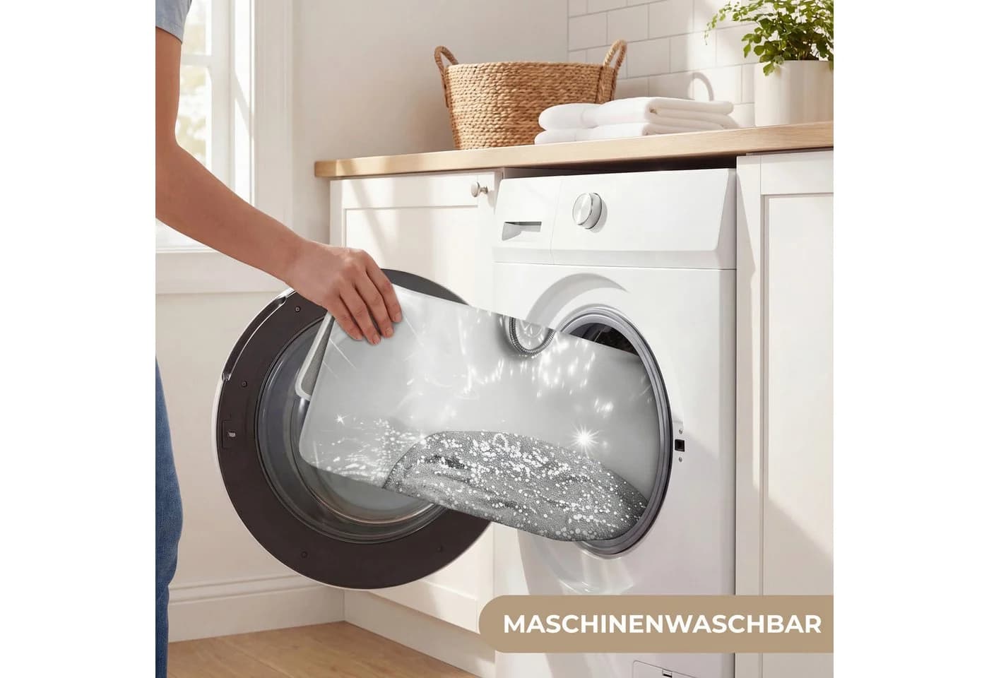 OnlyWow Badematte Schwarz/Weiß Glitzer Rutschfest Memory-Foam - Bild 5