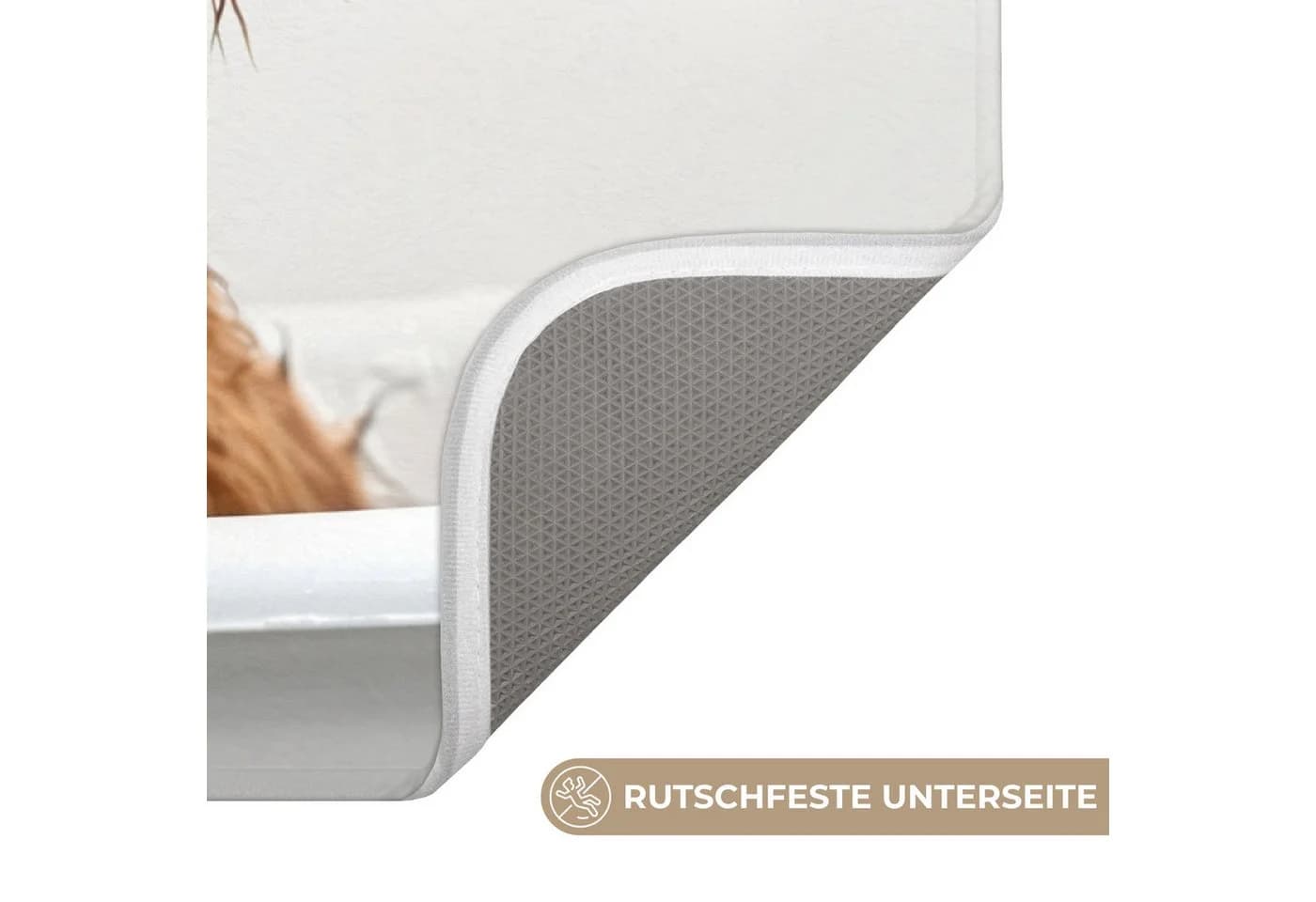 OnlyWow Badematte Schottischer Highlander Rutschfest Polyester - Bild 3