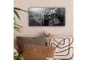 OneMillionCanvasses Leinwandbild Panorama Schottischer Highlander Schwarz-Weiß Bild 1