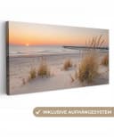 OneMillionCanvasses® Leinwandbild Panorama Strand Sonnenuntergang Bild 2