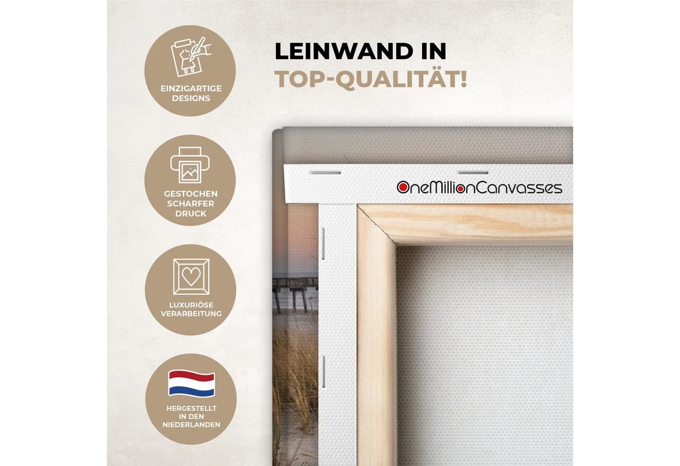 OneMillionCanvasses® Leinwandbild Panorama Strand Sonnenuntergang - Bild 3