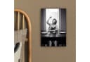OneMillionCanvasses® Leinwandbild Frau Schwarz-Weiß mit Spaghetti Motiv Bild 4