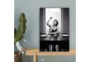 OneMillionCanvasses® Leinwandbild Frau Schwarz-Weiß mit Spaghetti Motiv Bild 5