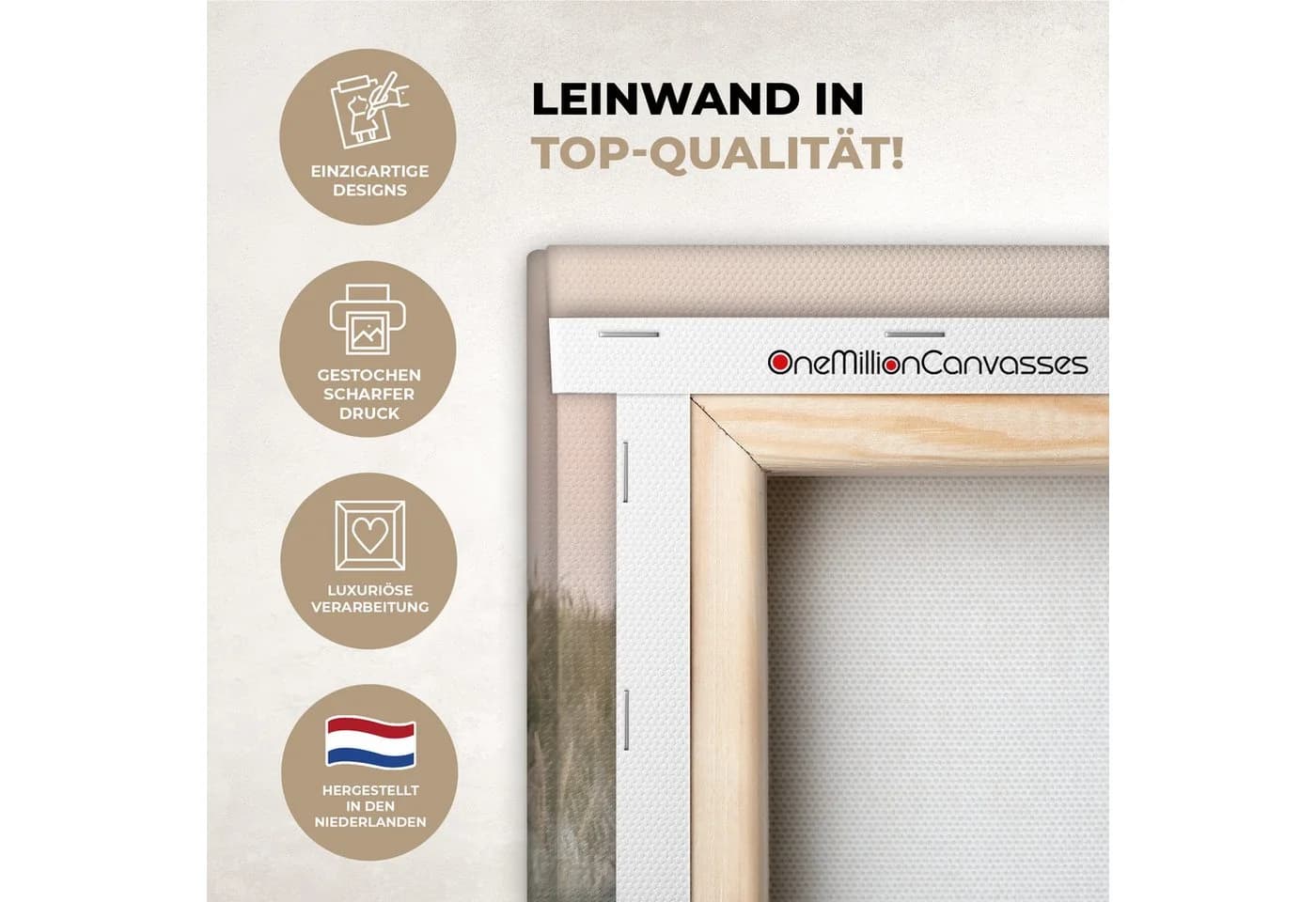 OneMillionCanvasses® Leinwandbild Panorama Dünenlandschaft Beige/Weiß - Bild 3