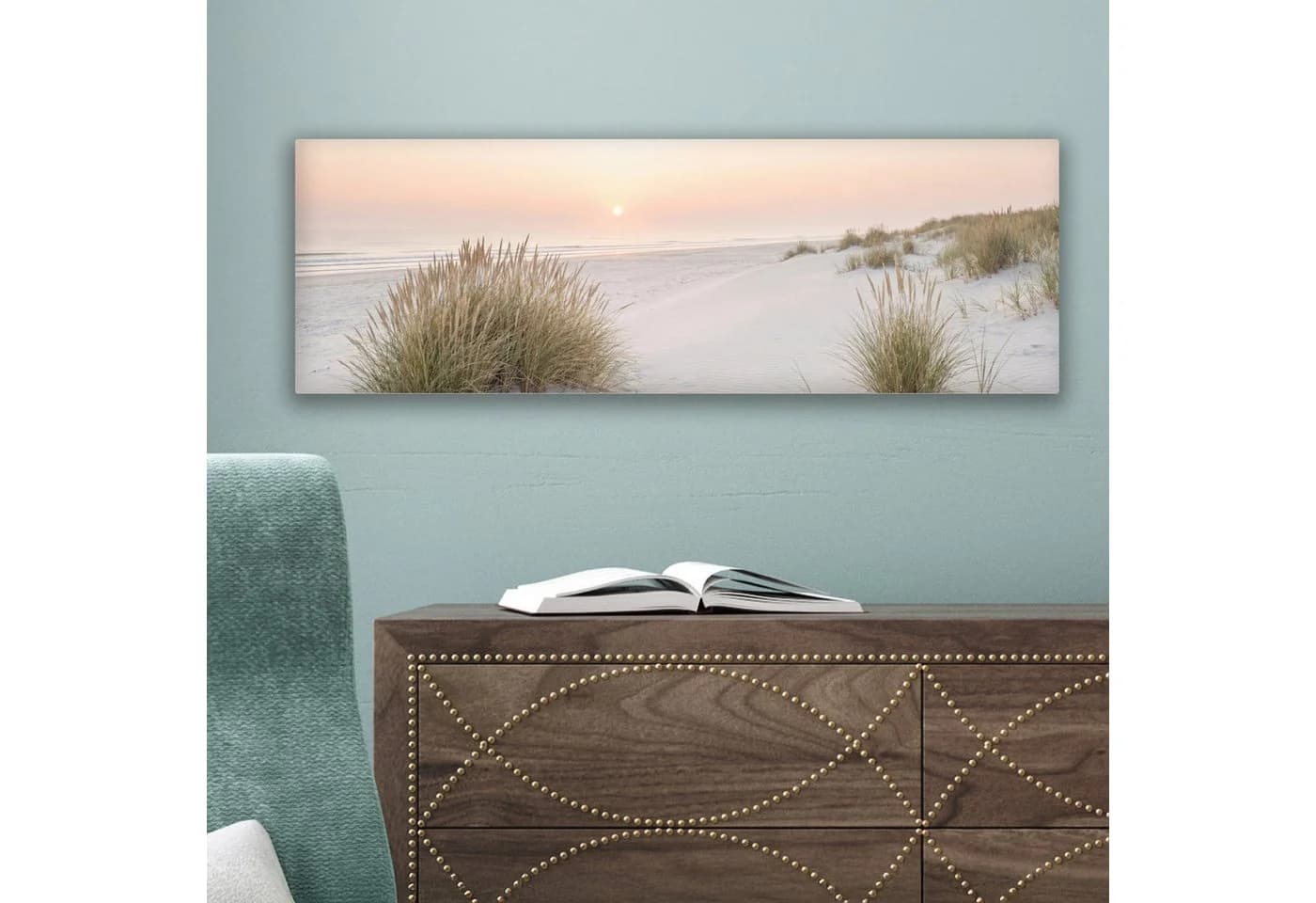 OneMillionCanvasses® Leinwandbild Panorama Dünenlandschaft Beige/Weiß - Bild 5
