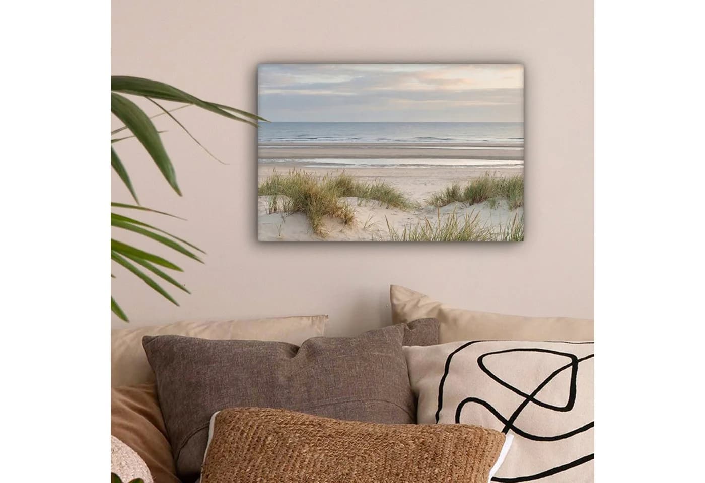 OneMillionCanvasses® Leinwandbild Sandstrand Panorama 30x20 cm