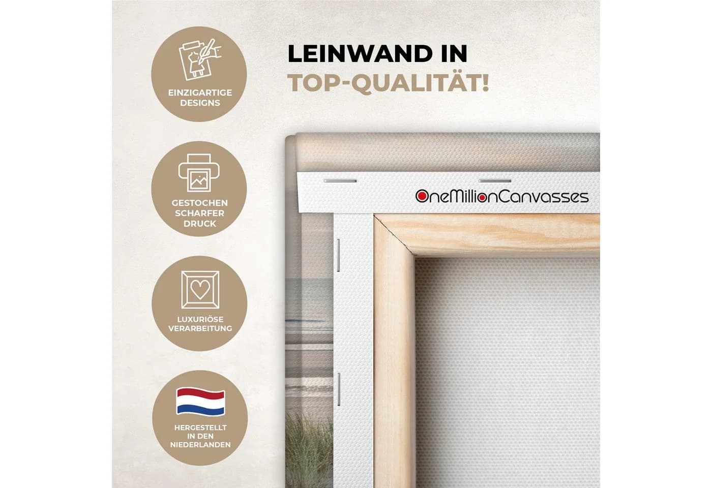 OneMillionCanvasses® Leinwandbild Sandstrand Panorama 30x20 cm - Bild 3