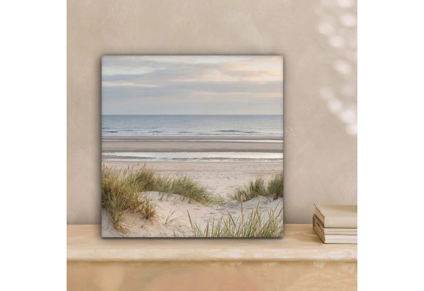 OneMillionCanvasses® Leinwandbild Sandstrand Bewölkt Dünen