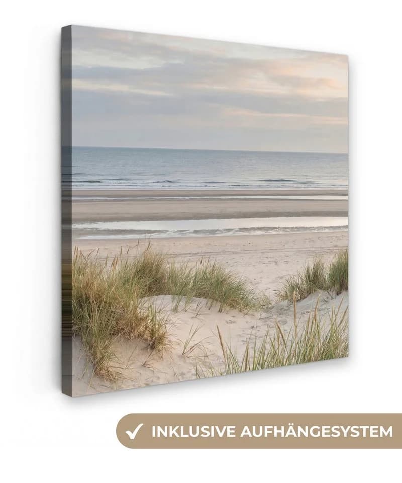OneMillionCanvasses® Leinwandbild Sandstrand Bewölkt Dünen - Bild 2