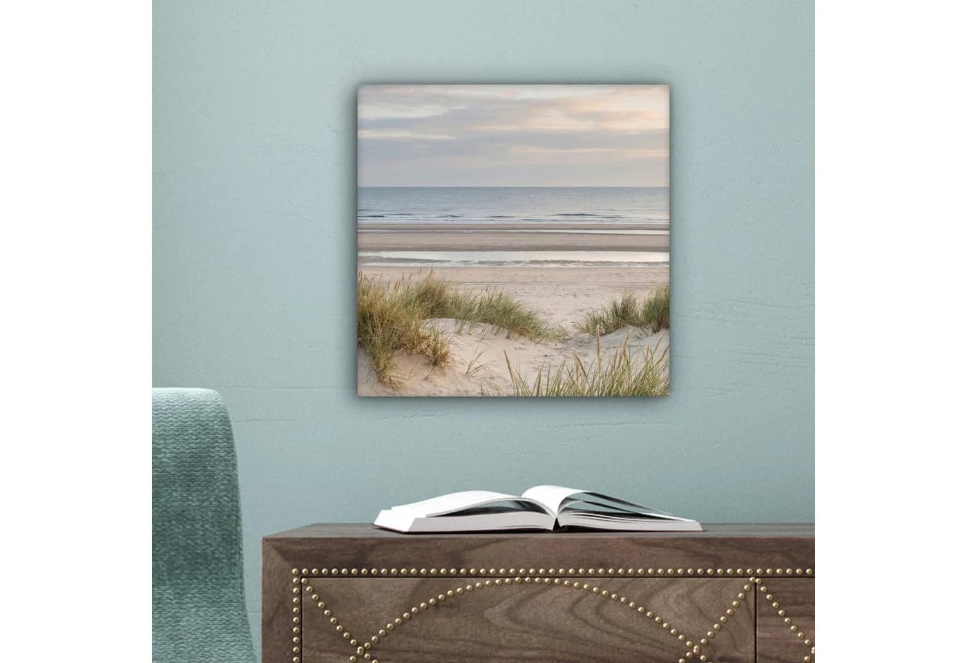 OneMillionCanvasses® Leinwandbild Sandstrand Bewölkt Dünen - Bild 5