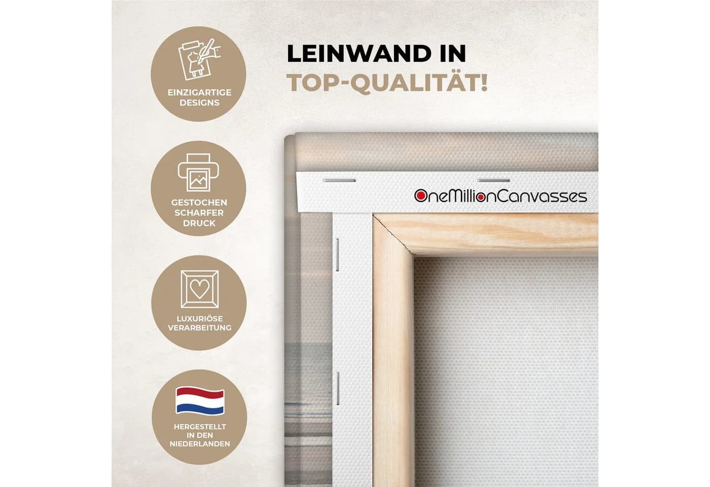 OneMillionCanvasses® Leinwandbild Sandstrand Panorama Wanddekoration - Bild 3