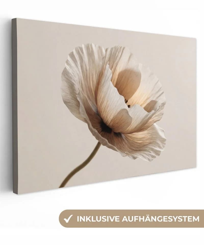 OneMillionCanvasses® Leinwandbild Blume Beige Creme - Bild 2