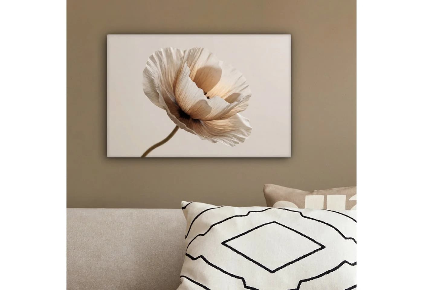 OneMillionCanvasses® Leinwandbild Blume Beige Creme - Bild 4