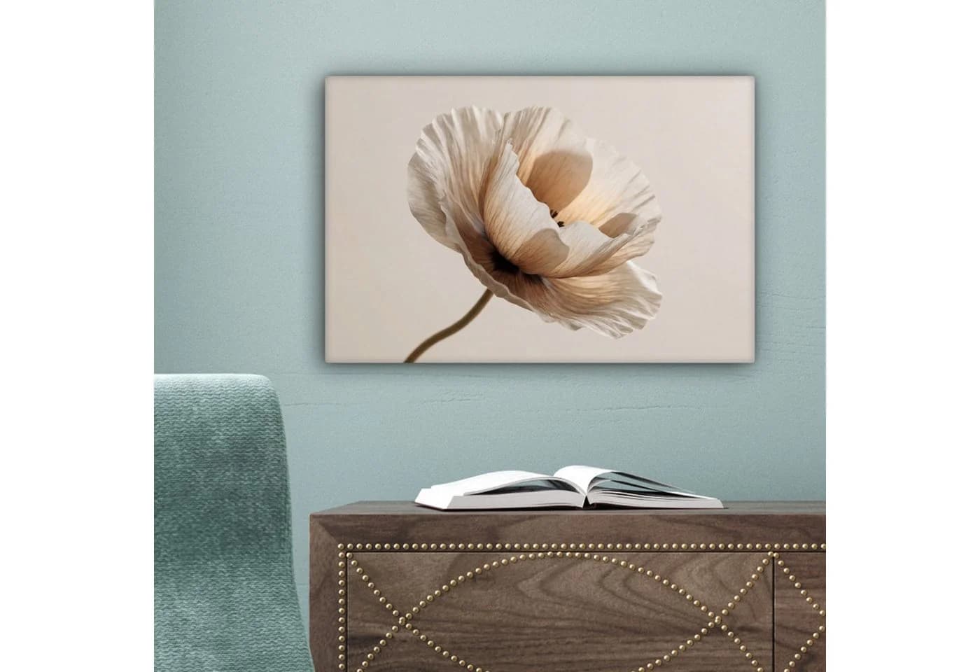 OneMillionCanvasses® Leinwandbild Blume Beige Creme - Bild 5