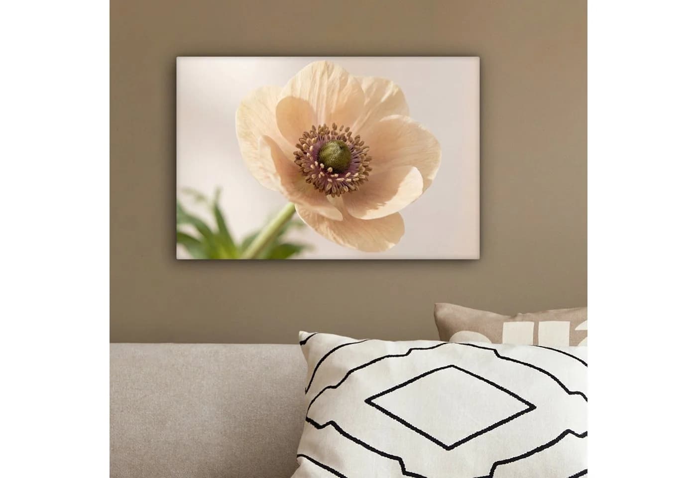 OneMillionCanvasses® Leinwandbild Blume Minimalistisch Grün 30x20 cm - Bild 4