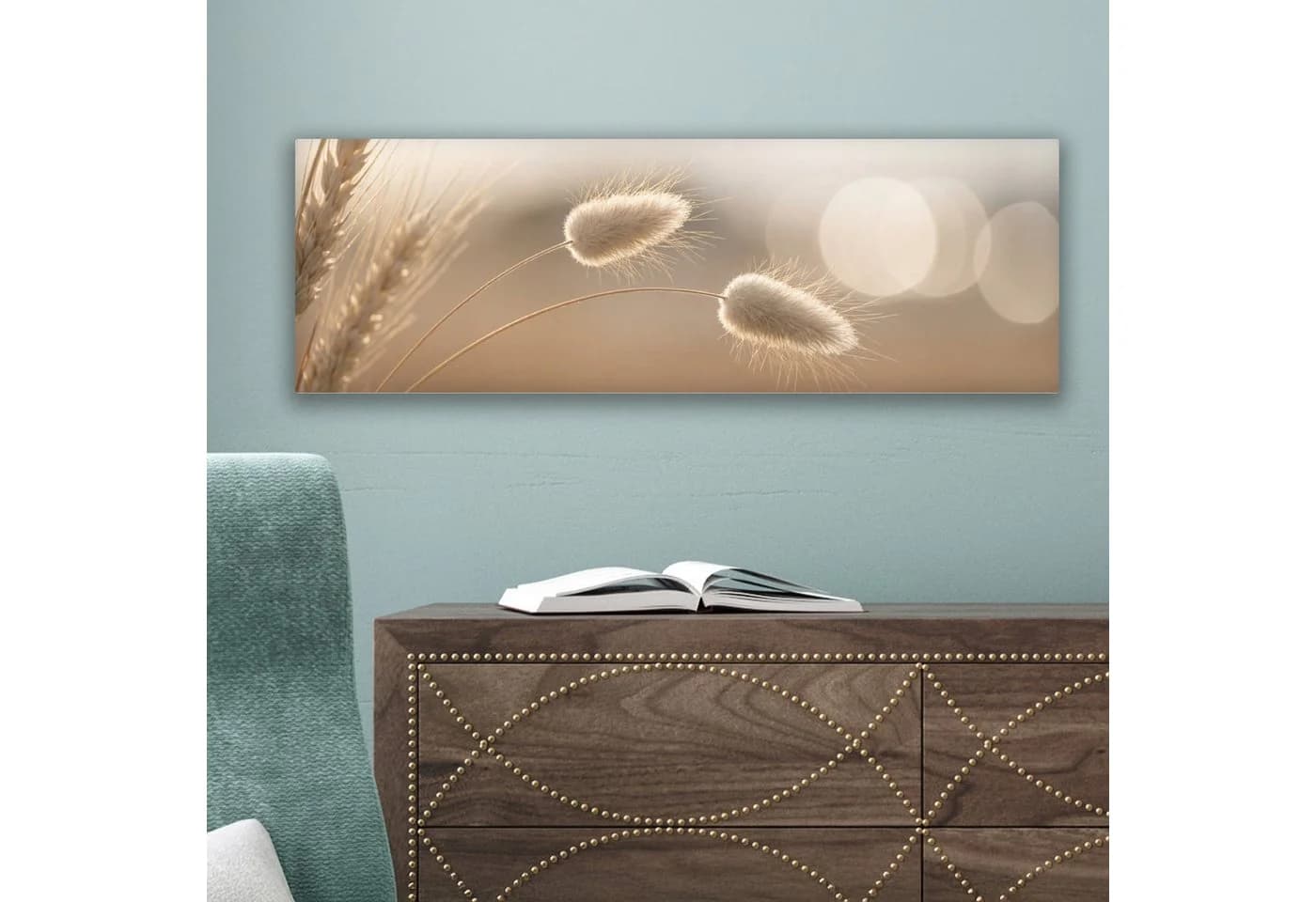 OneMillionCanvasses® Leinwandbild Panorama Dunstschwanzgras 60x20 cm - Bild 5