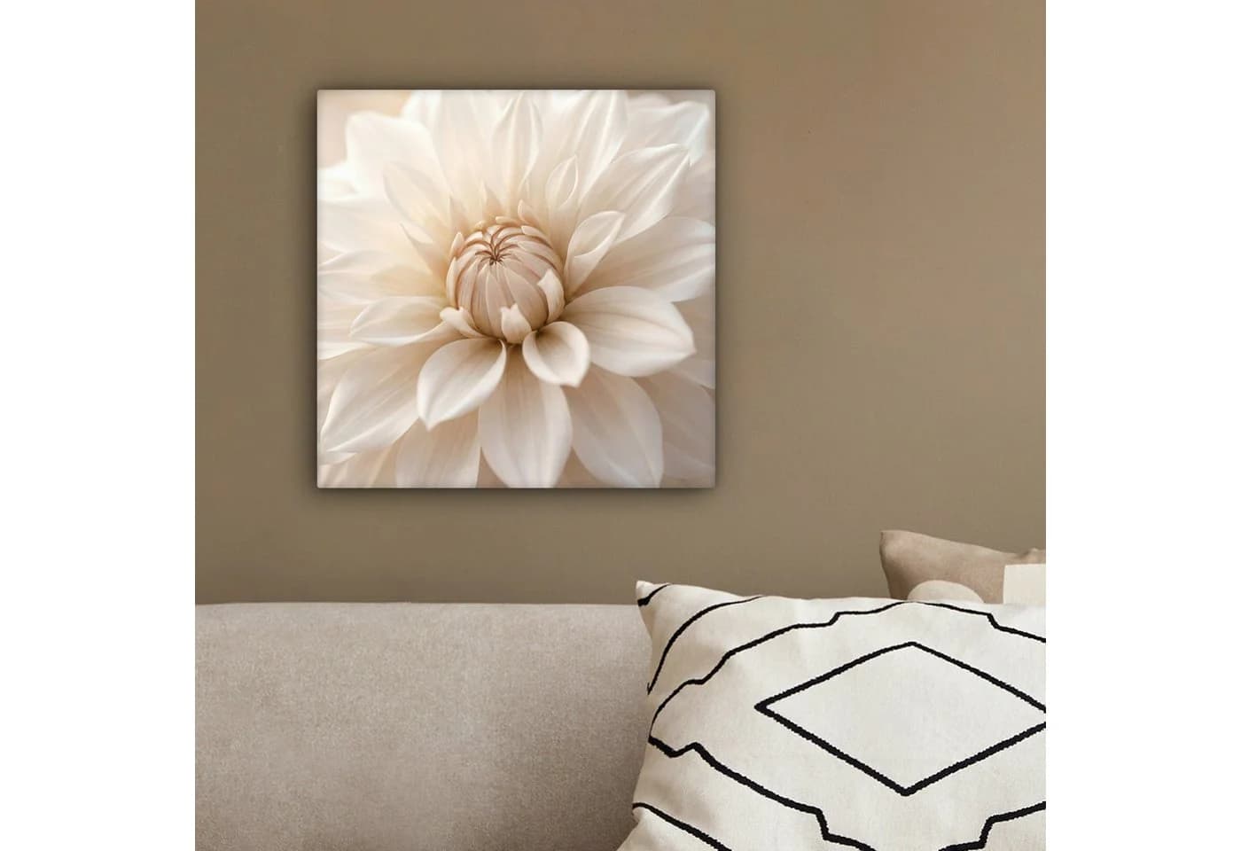 OneMillionCanvasses® Leinwandbild Dahlie Weiß 20x20 cm - Bild 4