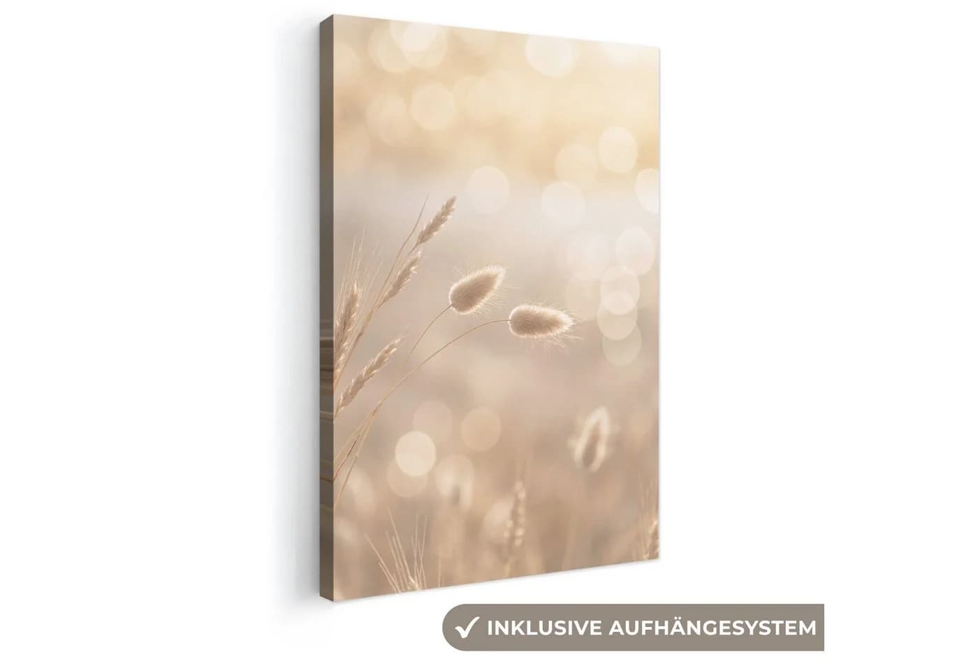 OneMillionCanvasses® Leinwandbild Dunstschwanzgras Beige/Weiß - Bild 2