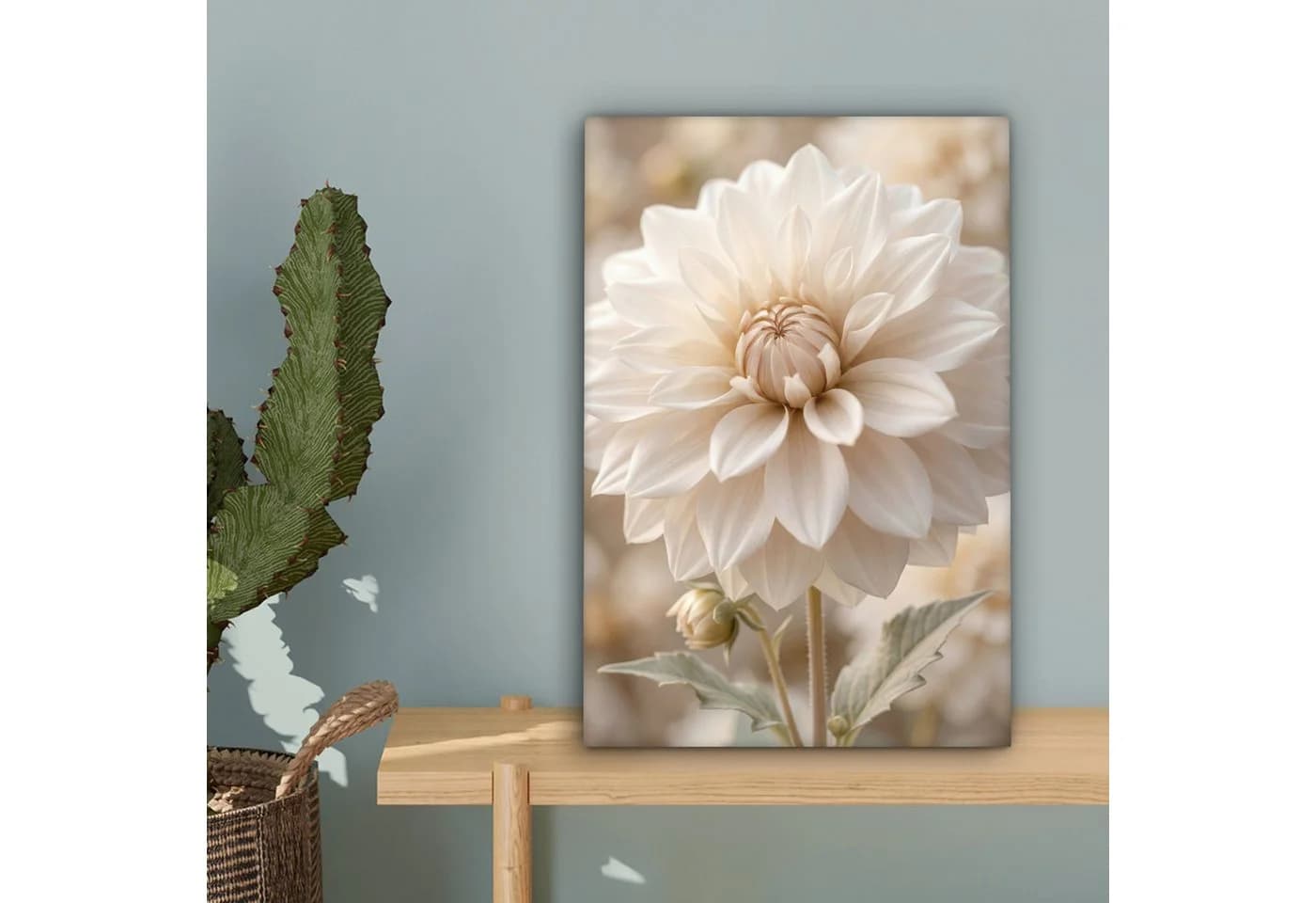 OneMillionCanvasses® Leinwandbild Dahlie Weiß 20x30 cm - Bild 5