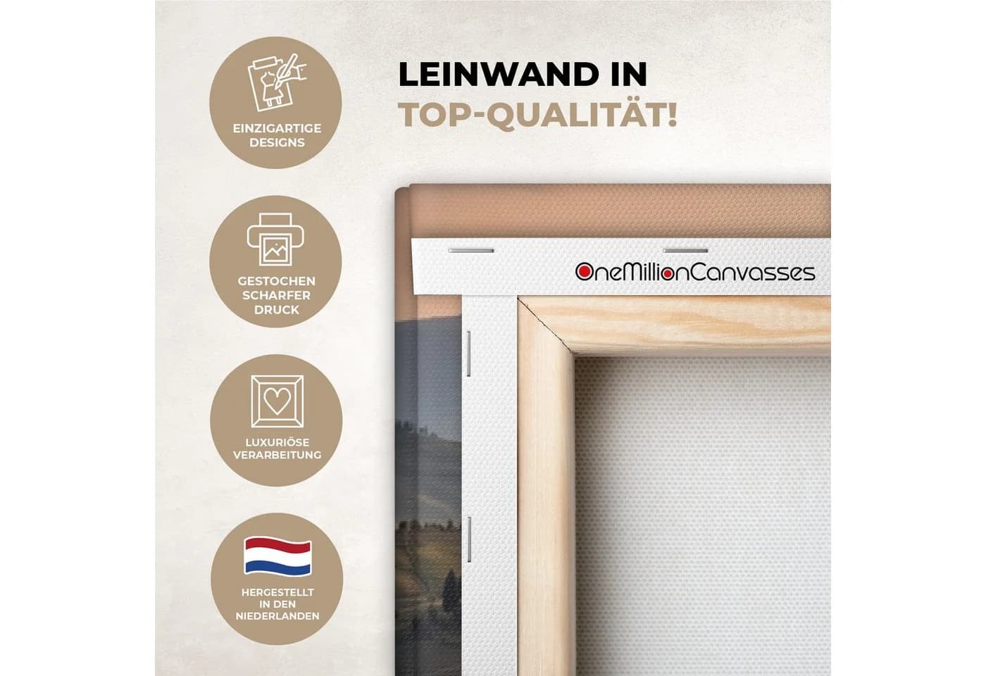 OneMillionCanvasses® Leinwandbild Panorama Toskana Bunt - Bild 3