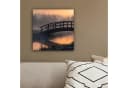 OneMillionCanvasses® Leinwandbild Brücke Nebel Bäume Wasser 20x20 cm Bild 4