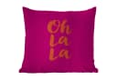 MuchoWow Dekokissen Oh la la - Rosa Orange Minimalistisch Bild 5