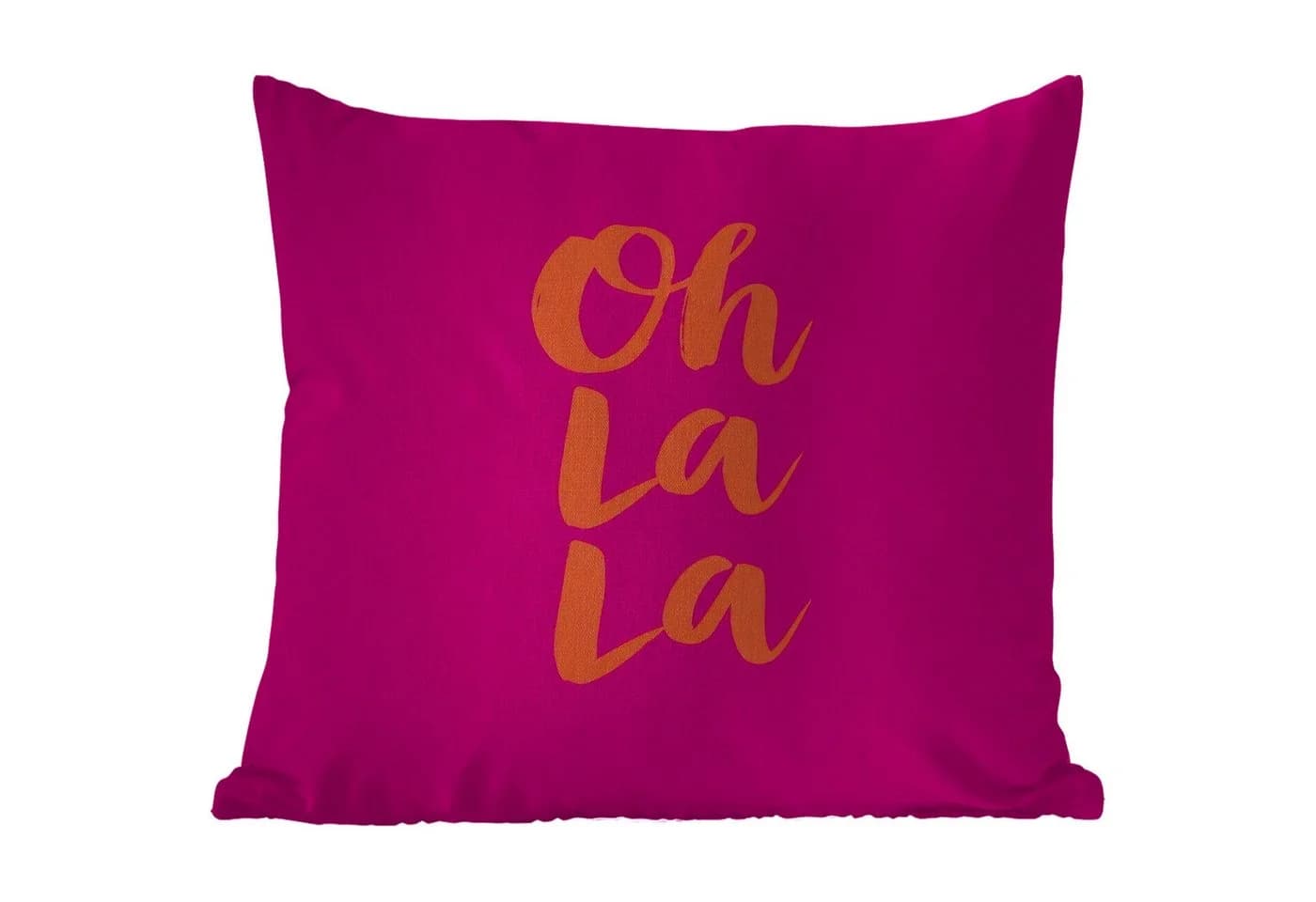 MuchoWow Dekokissen Oh la la - Rosa Orange Minimalistisch - Bild 5