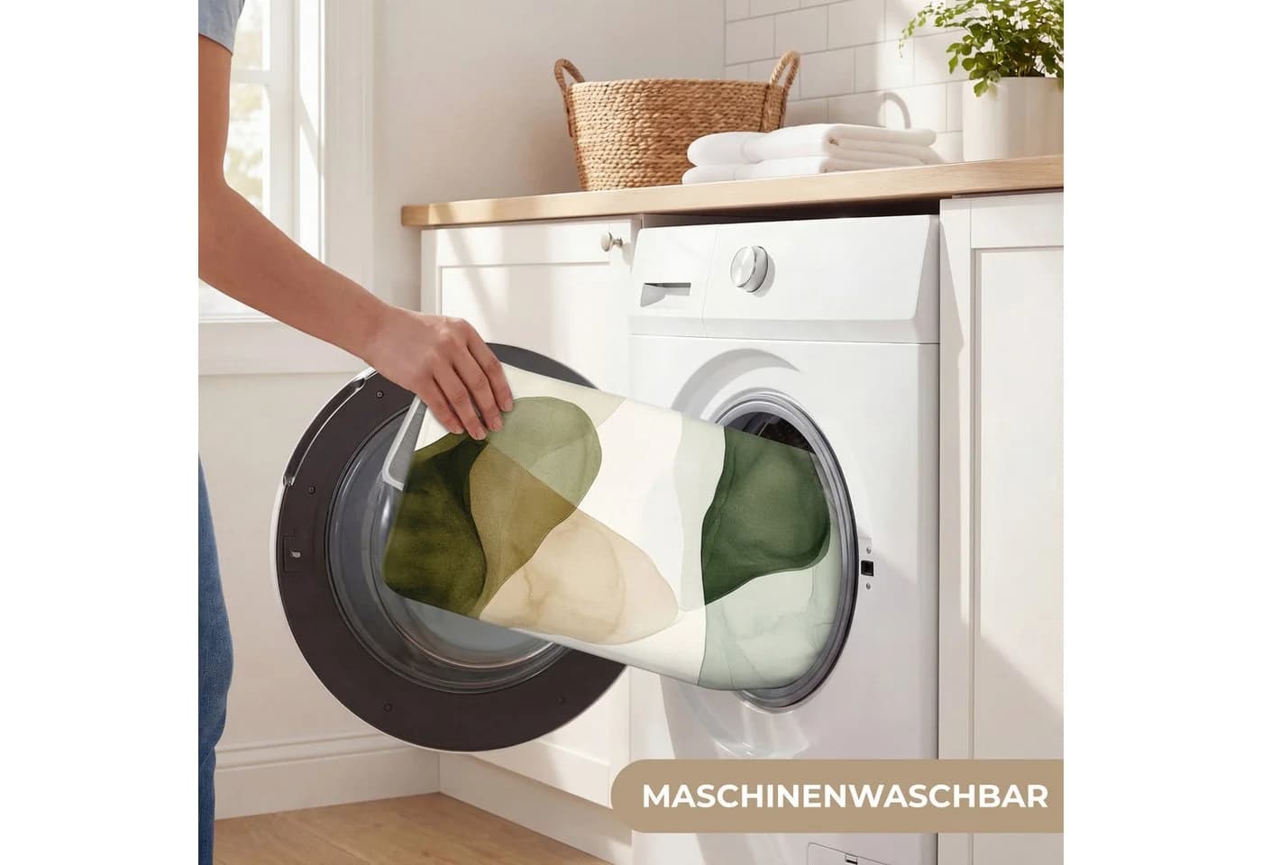 OnlyWow WC-Vorleger Japandi Grün Memory-Foam Mikrofaser - Bild 5