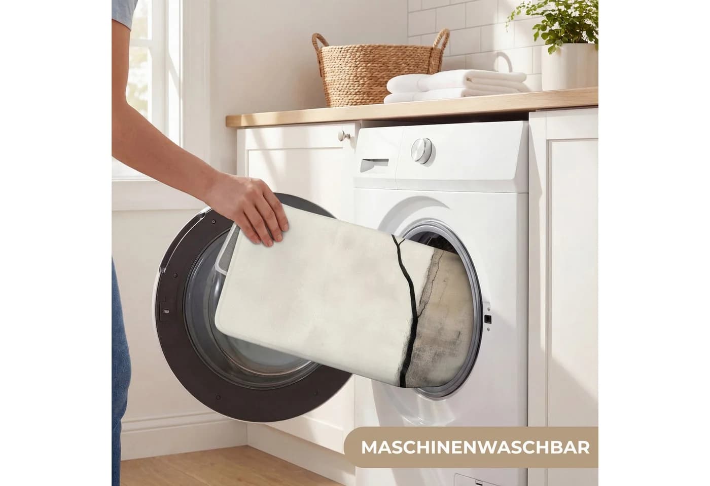 OnlyWow WC-Vorleger Wabi Sabi Beige Mikrofaser - Bild 5