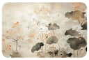 OnlyWow WC-Vorleger Blumen Japandi Beige Polyester Bild 2