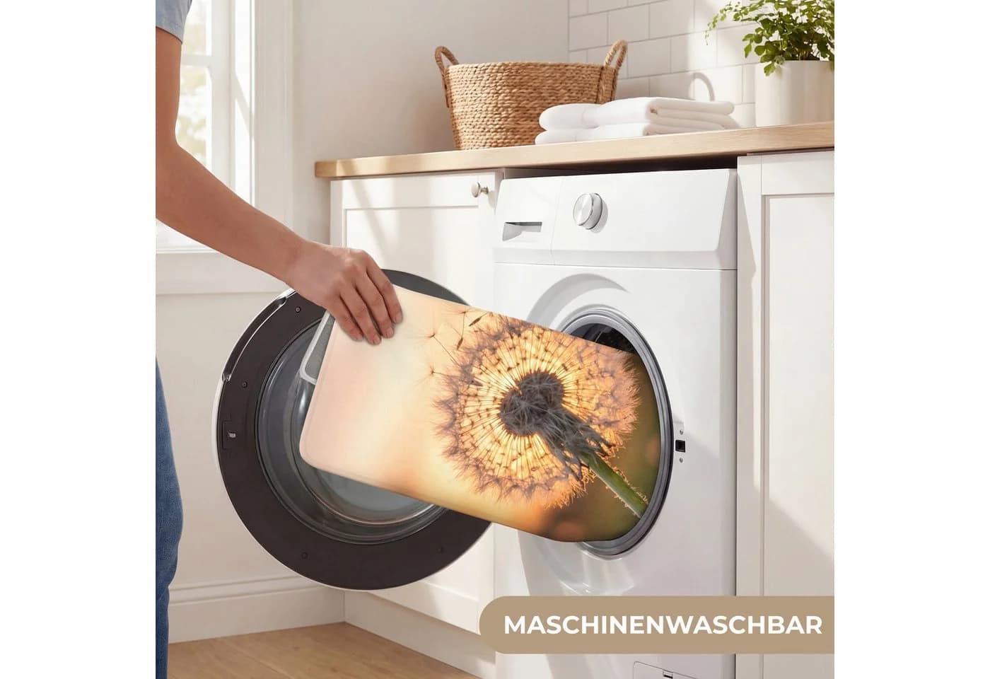 OnlyWow WC-Vorleger Löwenzahn Sonnenuntergang Polyester Badematte - Bild 5