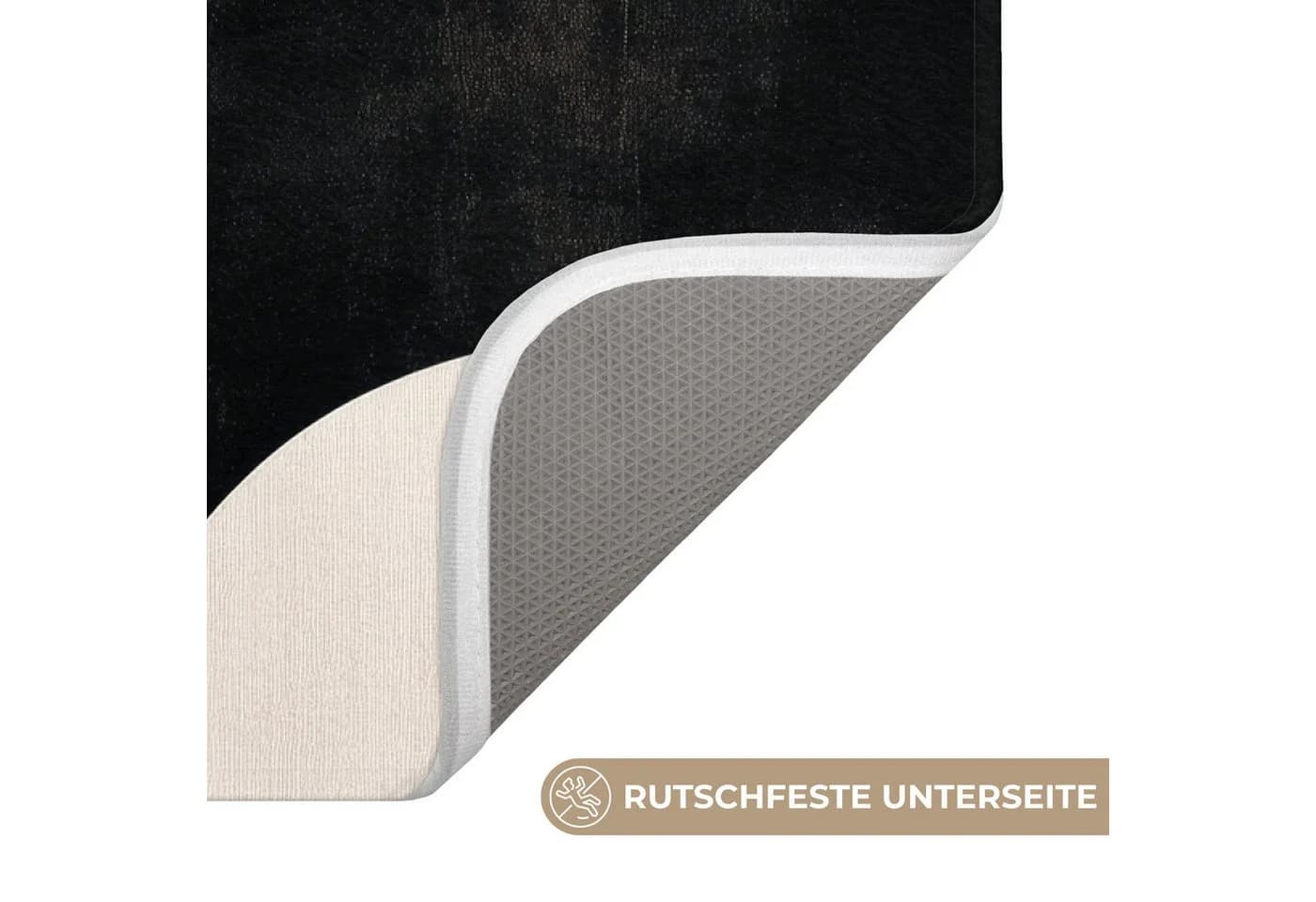 OnlyWow WC-Vorleger Abstrakt Beige Schwarz Modern Japandi - Bild 3