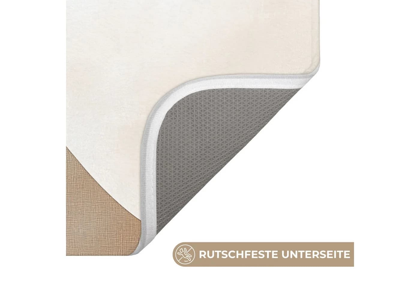 OnlyWow WC-Vorleger Braun Beige Japandi Design Memory Foam - Bild 3