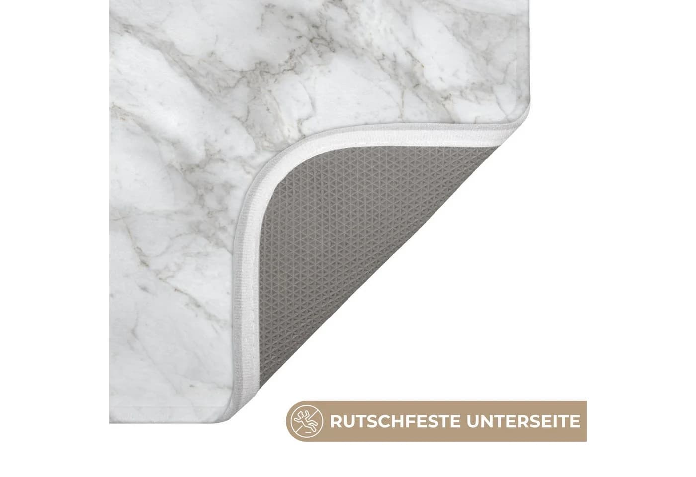 OnlyWow WC-Vorleger Grau-Weiß Marmor Memory-Foam - Bild 3