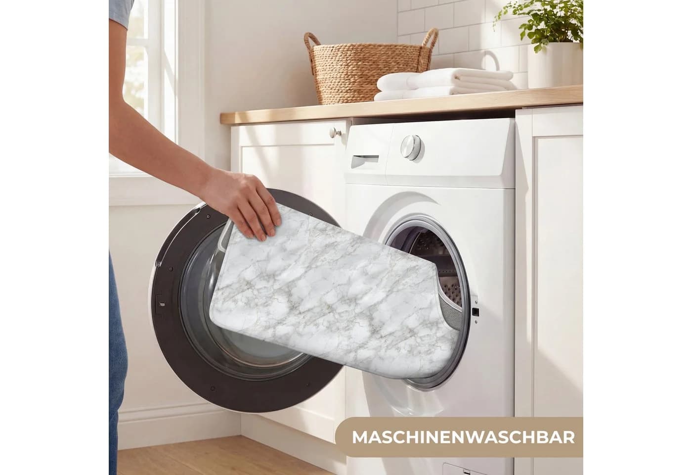 OnlyWow WC-Vorleger Grau-Weiß Marmor Memory-Foam - Bild 5