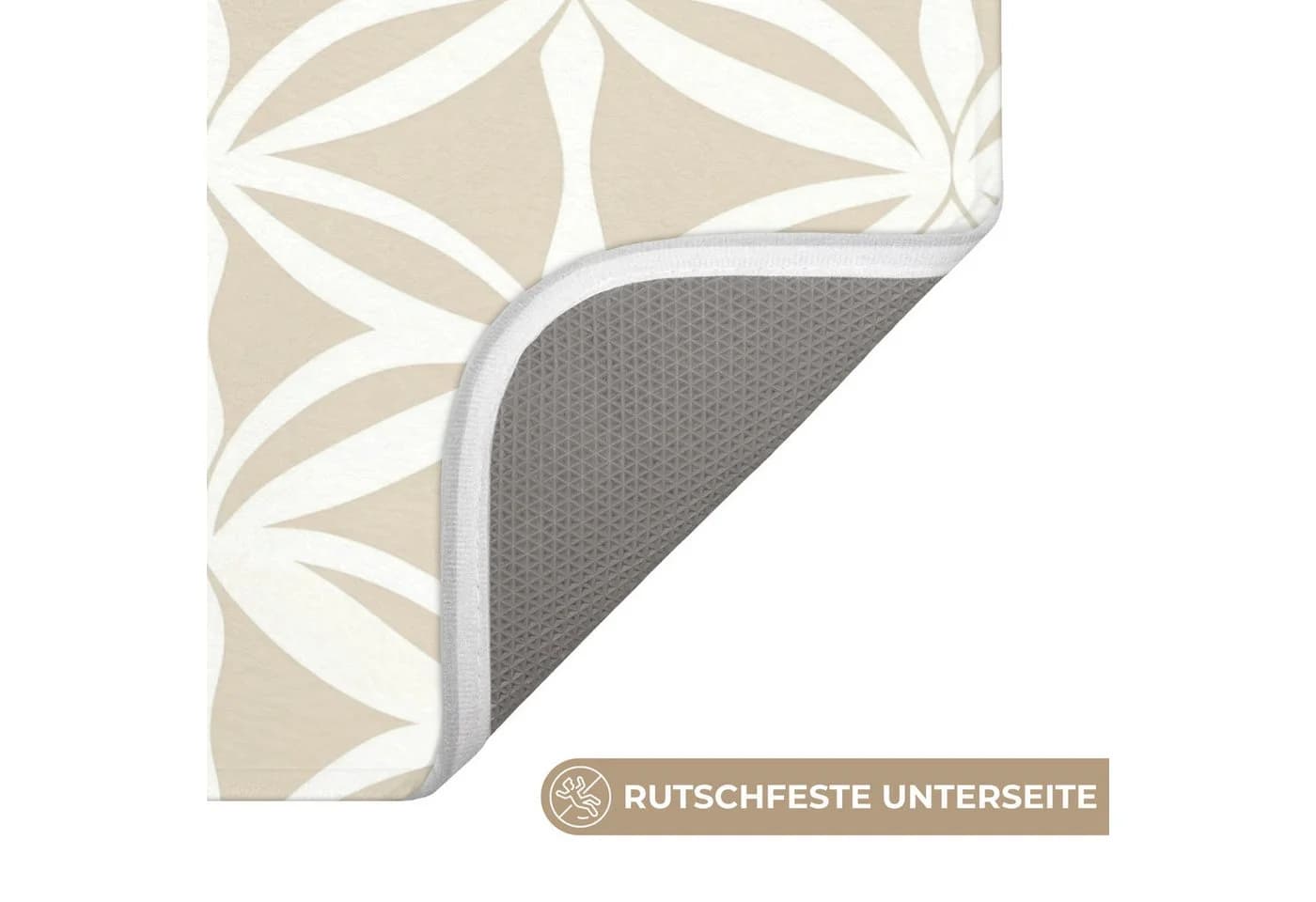 OnlyWow WC-Vorleger U-Form Beige Modern Mikrofaser - Bild 3