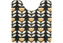 OnlyWow WC-Vorleger Retro Blumen Schwarz Ockergelb U-Form Bild 2