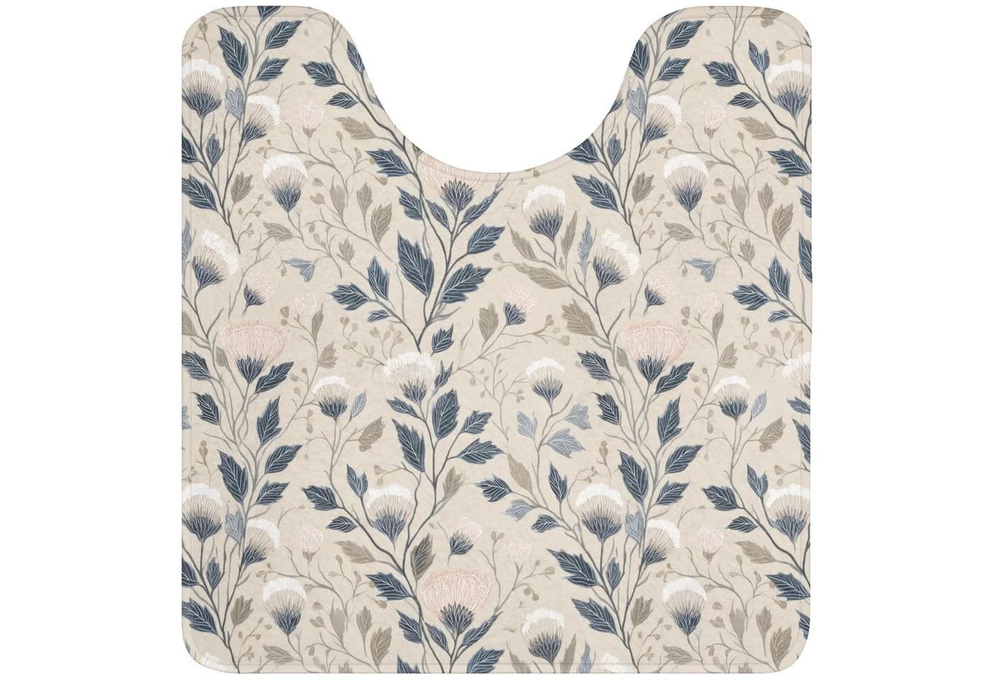 OnlyWow WC-Vorleger Klassisch Botanisch Blau Polyester - Bild 2