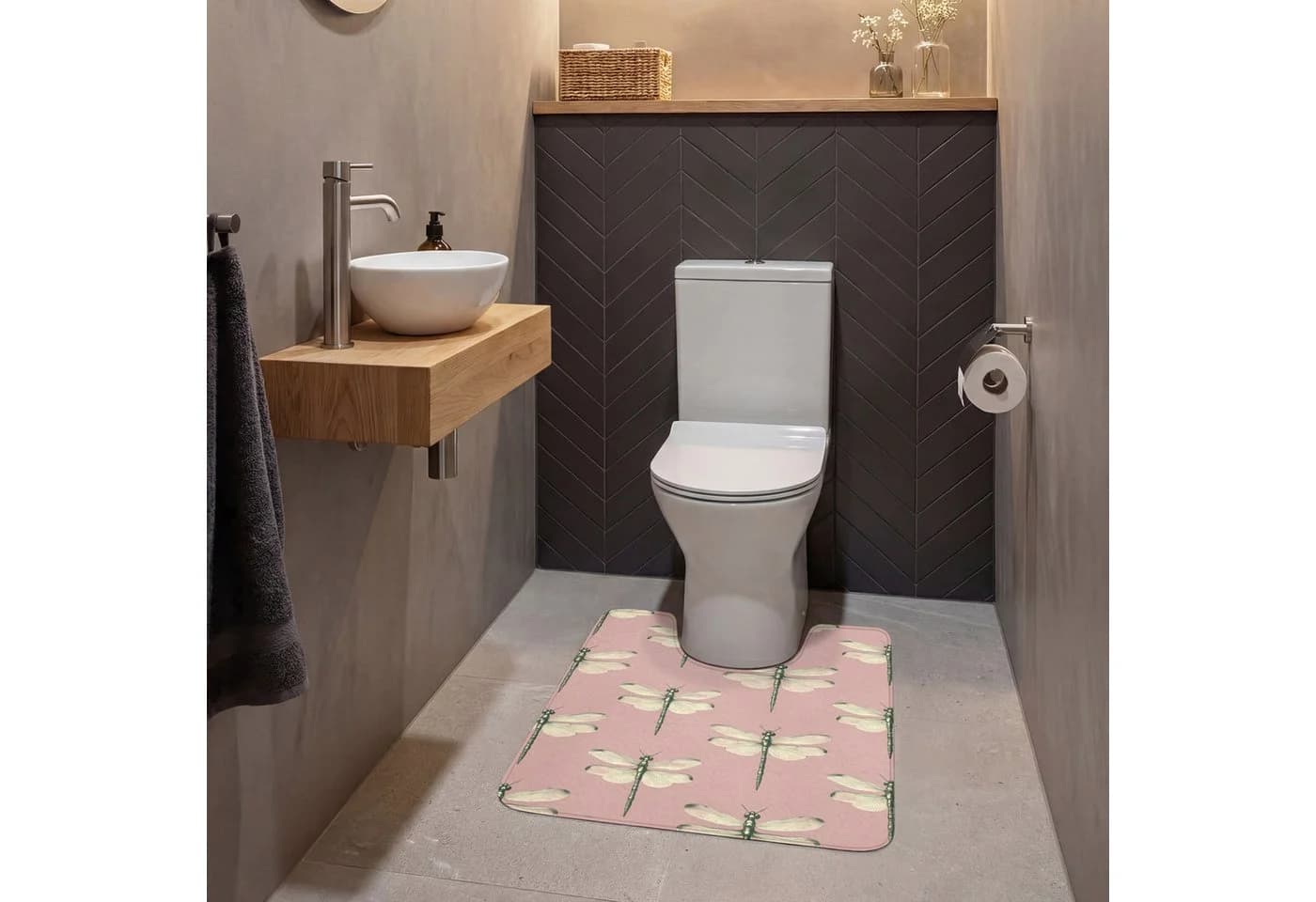 OnlyWow WC-Vorleger Lillibells Rosa Mikrofaser Memory-Foam - Bild 4