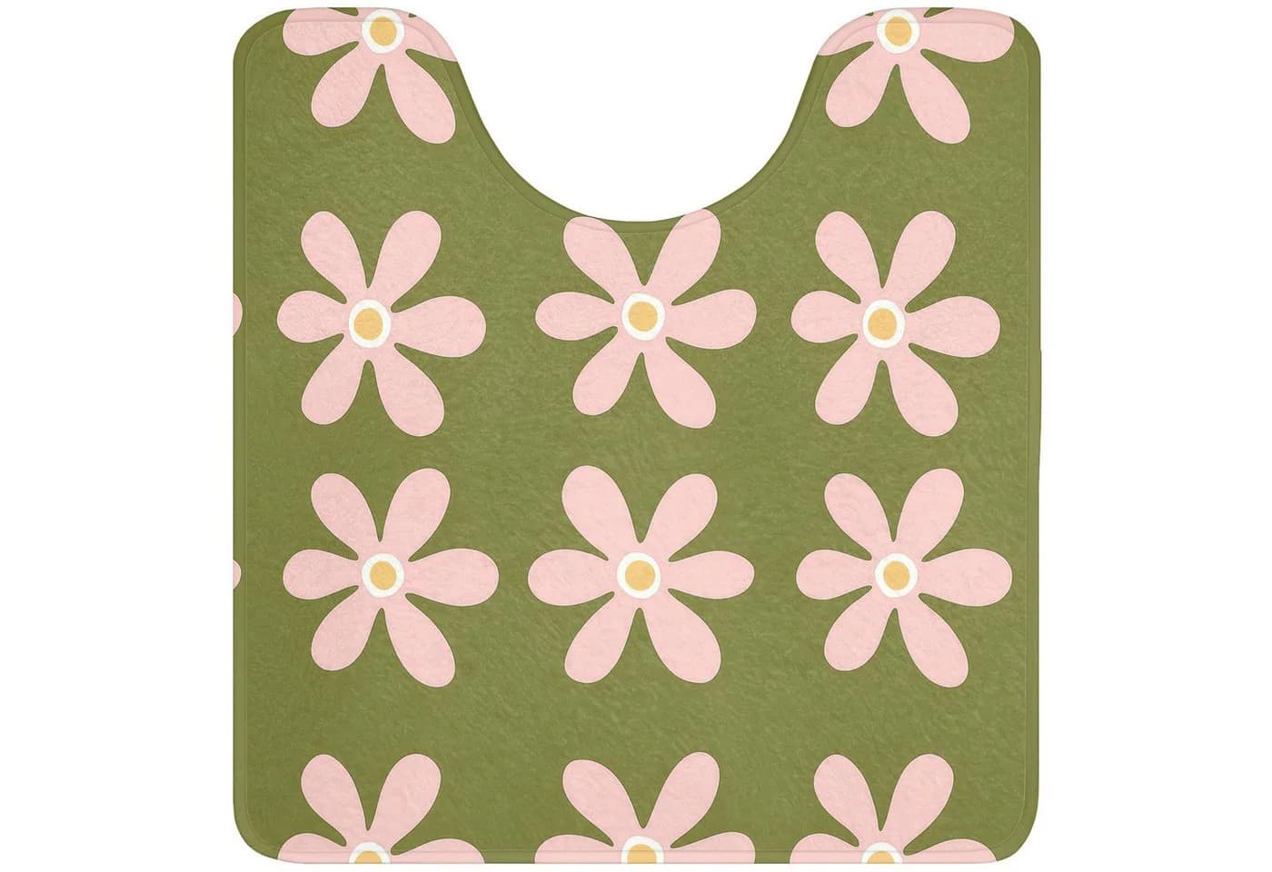 OnlyWow WC-Vorleger Blume Grün - Modern Retro Polyester - Bild 2