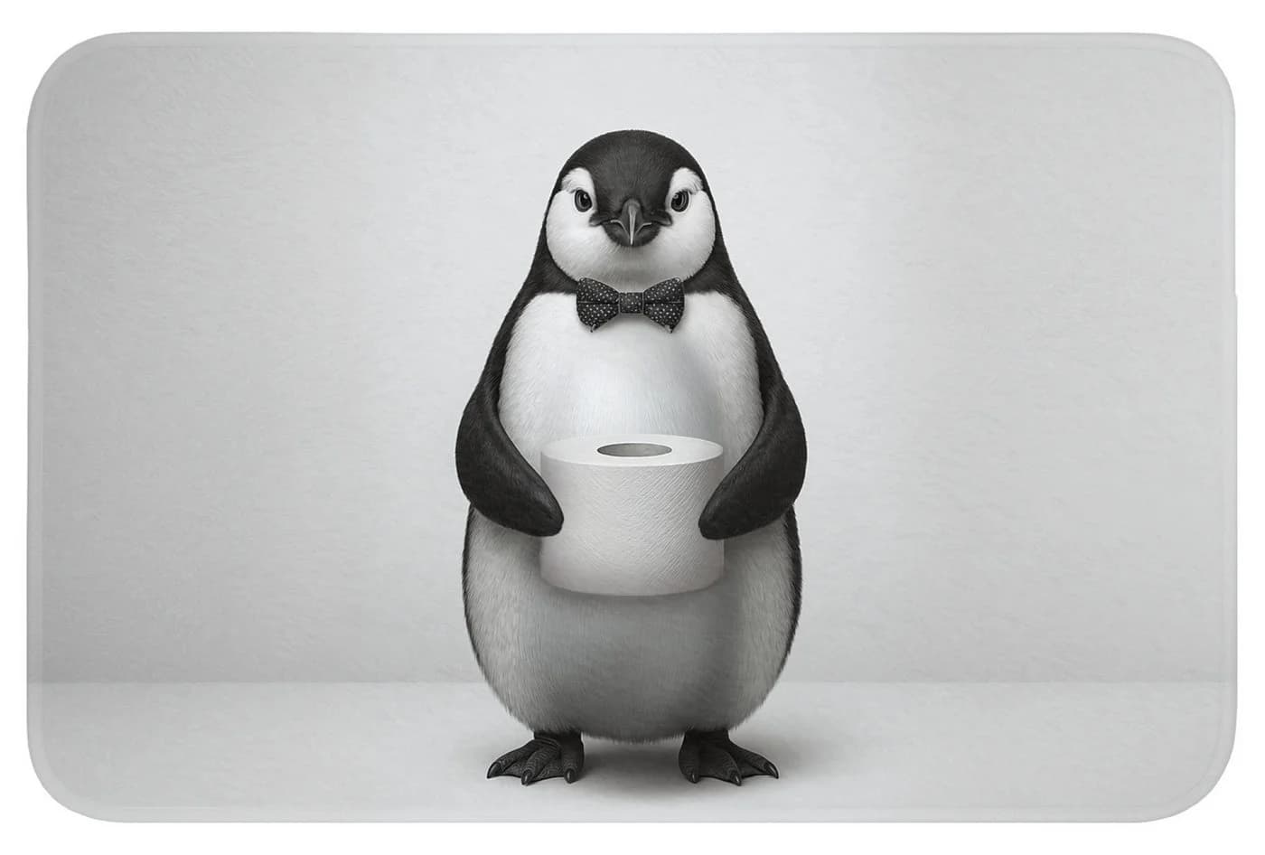 OnlyWow Badematte Pinguin Weiß Rutschfest Polyester - Bild 2