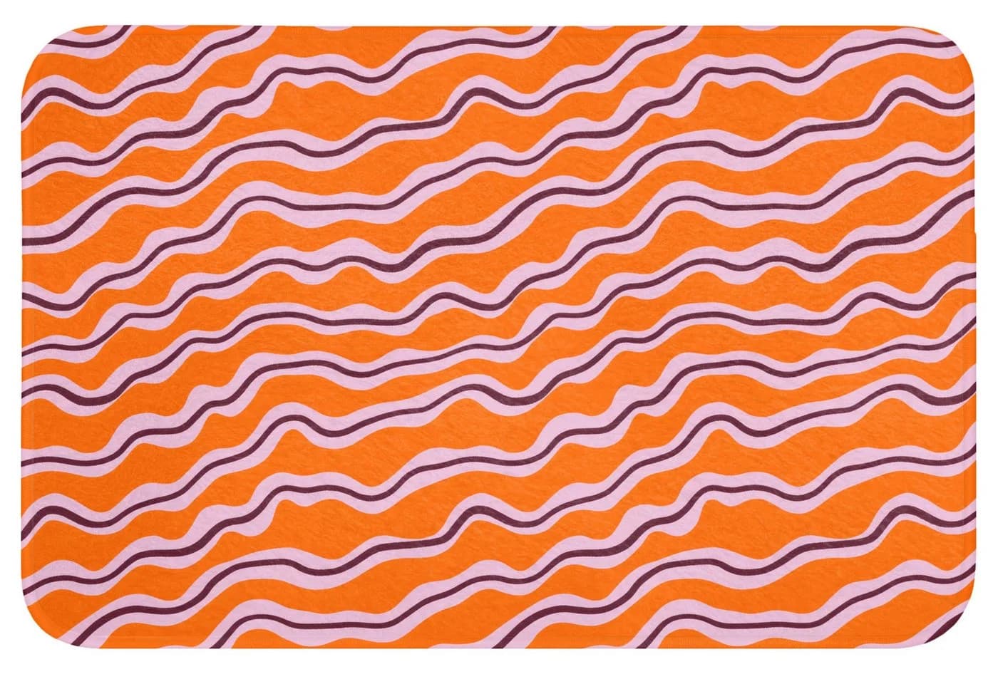 OnlyWow Badematte Retro Orange Rutschfest Memory-Foam - Bild 2