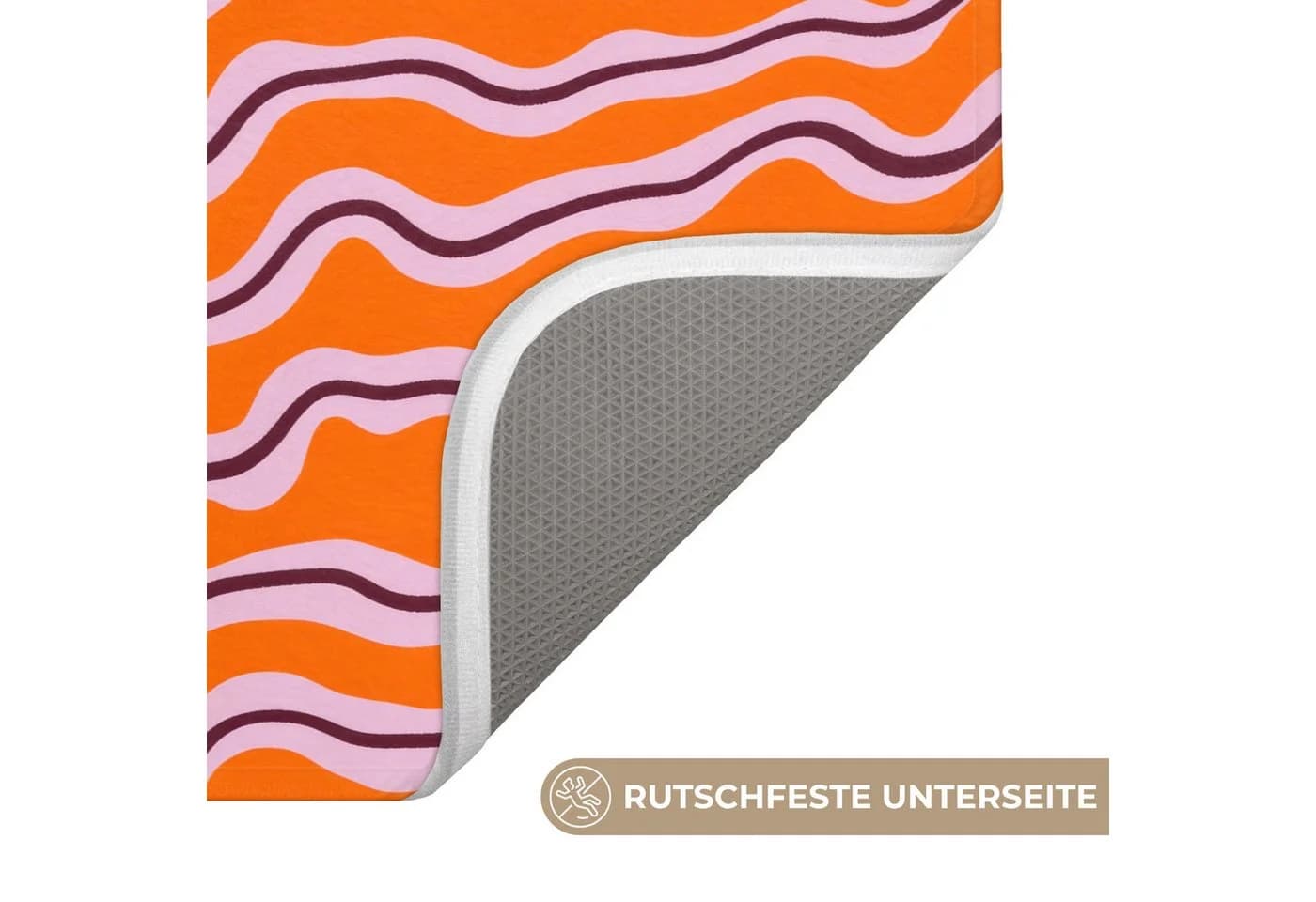 OnlyWow Badematte Retro Orange Rutschfest Memory-Foam - Bild 3