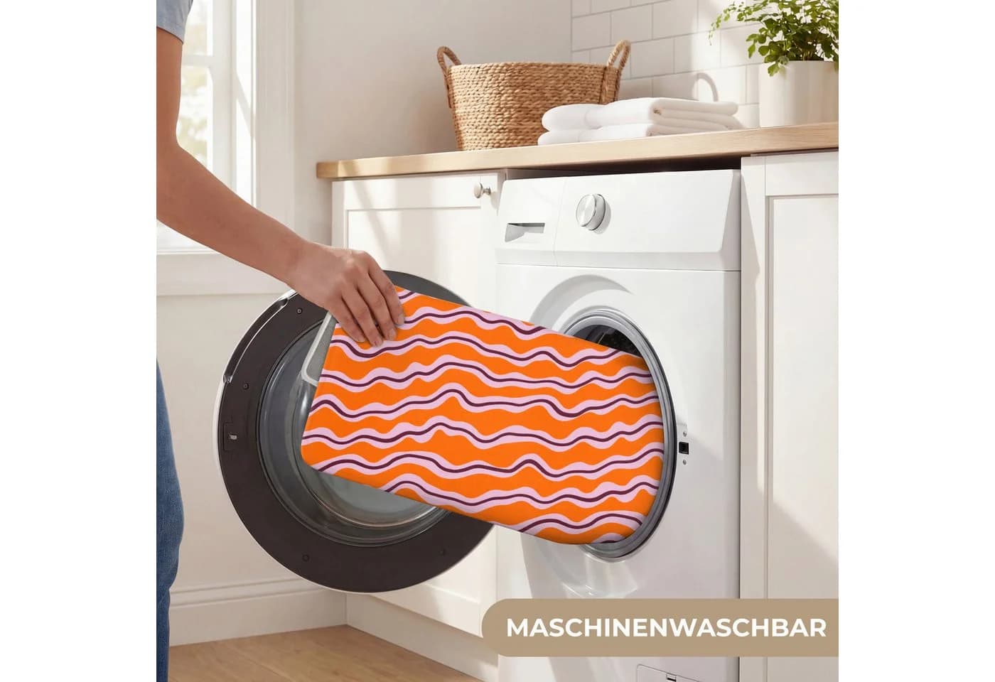OnlyWow Badematte Retro Orange Rutschfest Memory-Foam - Bild 5